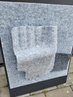 B4F Original Carpet-Filz Silbergrau-gemasert gefaltet 2m²