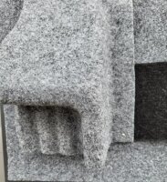 B4F Original Carpet-Filz Steingrau-gemasert gefaltet 6m²