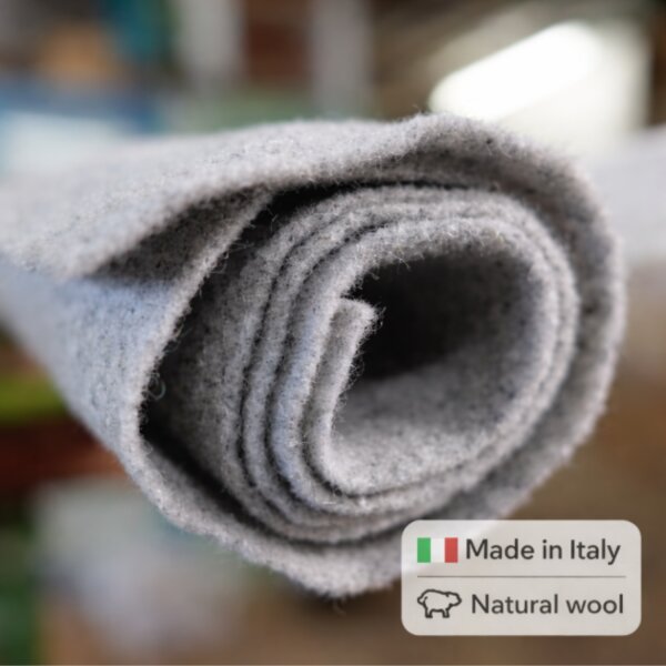 B4F Naturwolle-Filz Silbergrau - WELSH | Gerollt 6 m² / 4mb